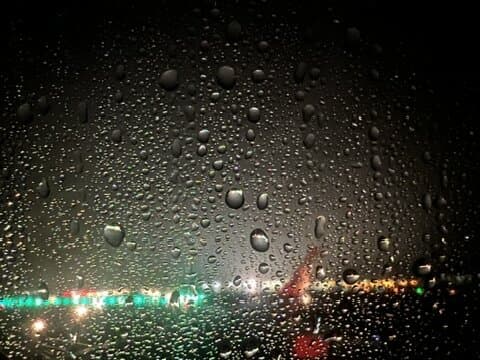 rain on the plane that took me to my new home